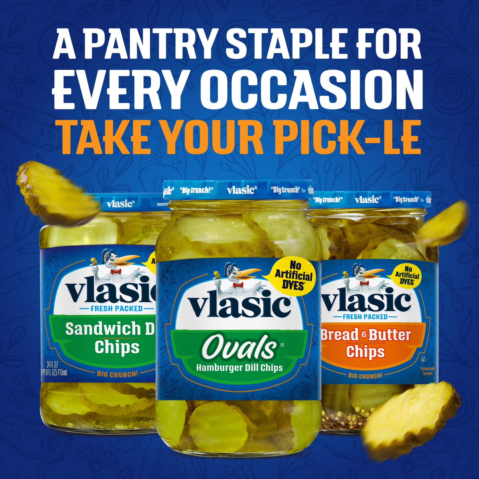 Vlasic Ovals Hamburger Dill Pickle Chips, Keto Friendly, 16 fl. oz.