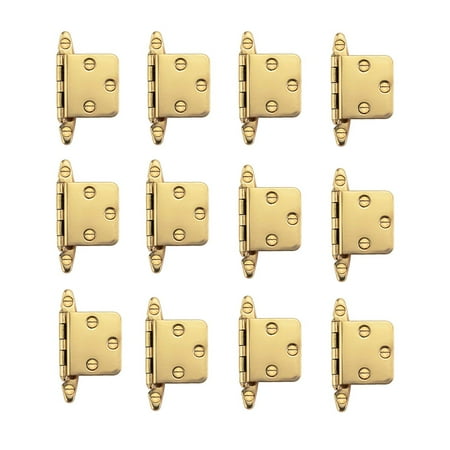- 12 Cabinet Hinges Semi-concealed Solid Brass 1.75