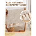 thumbnail image 2 of GHSDFBB Rustic Table Runner Boho Style, Handmade Tassels Beige Table Runner 90 Inches Long for Home Dining,Coffee,Tea,Kitchen,13x90 Cream, 2 of 6