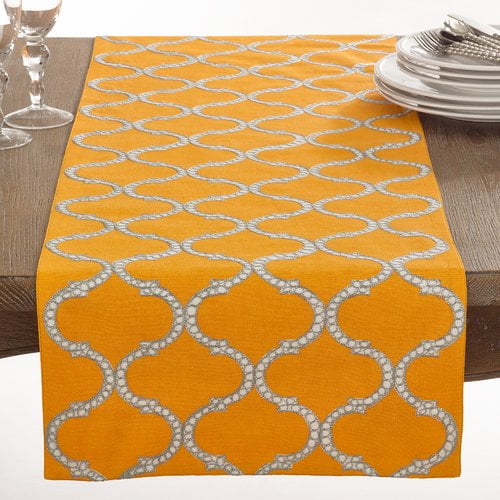 Saro Dastan Stitched Lattice Table Runner