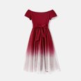 thumbnail image 2 of PatPat Family Matching Dresses Red Baby Girl 12-18 Months Mommy and Me Cotton Ribbed Spliced Ombre Mesh Dresses, 2 of 9