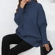 thumbnail image 3 of Suéter de invierno para mujer, suéter de punto de cuello alto de gran tamaño y cálido, suéter de punto con mangas de murciélago sueltas para otoño e invierno, 3 of 6