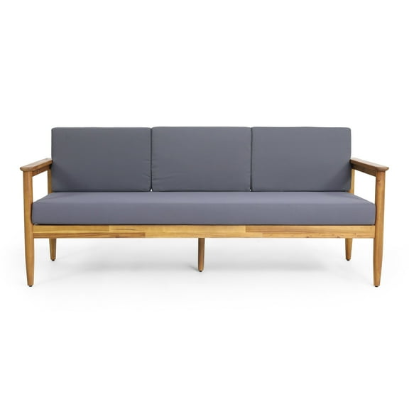 Christopher Knight Home Magnolia Outdoor Acacia Wood 3 Seater Sofa by  - 76.25" W x 27.00" D x 25.50" H