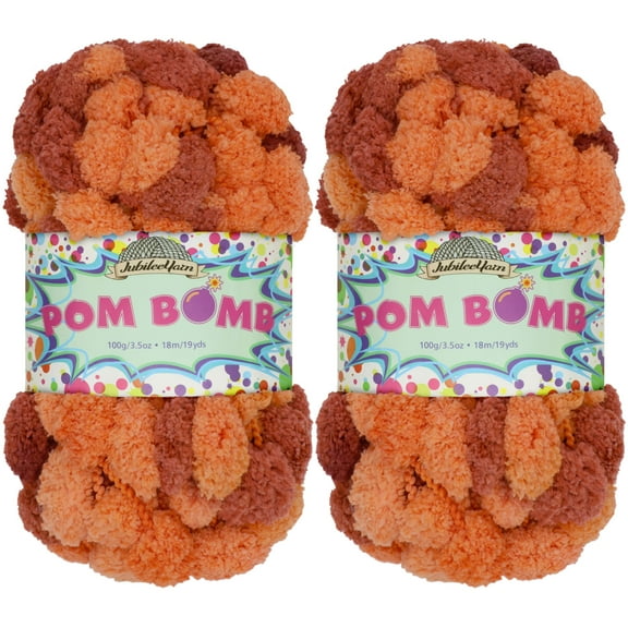JubileeYarn Pom Bomb Yarn - Super Bulky Polyester - Bombay Nights - 2 Skeins