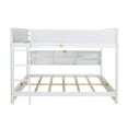 thumbnail image 2 of Bellemave Queen Over Queen Bunk Beds, Wood Bunk Bed with Storage Shelves and USB Ports, Maximize Space Queen Bunk Bed Frame for Teens Adults(White), 2 of 9