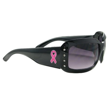 Breast Cancer Awareness Pink Ribbon Black Frame Fashion Sunglasses S4JT