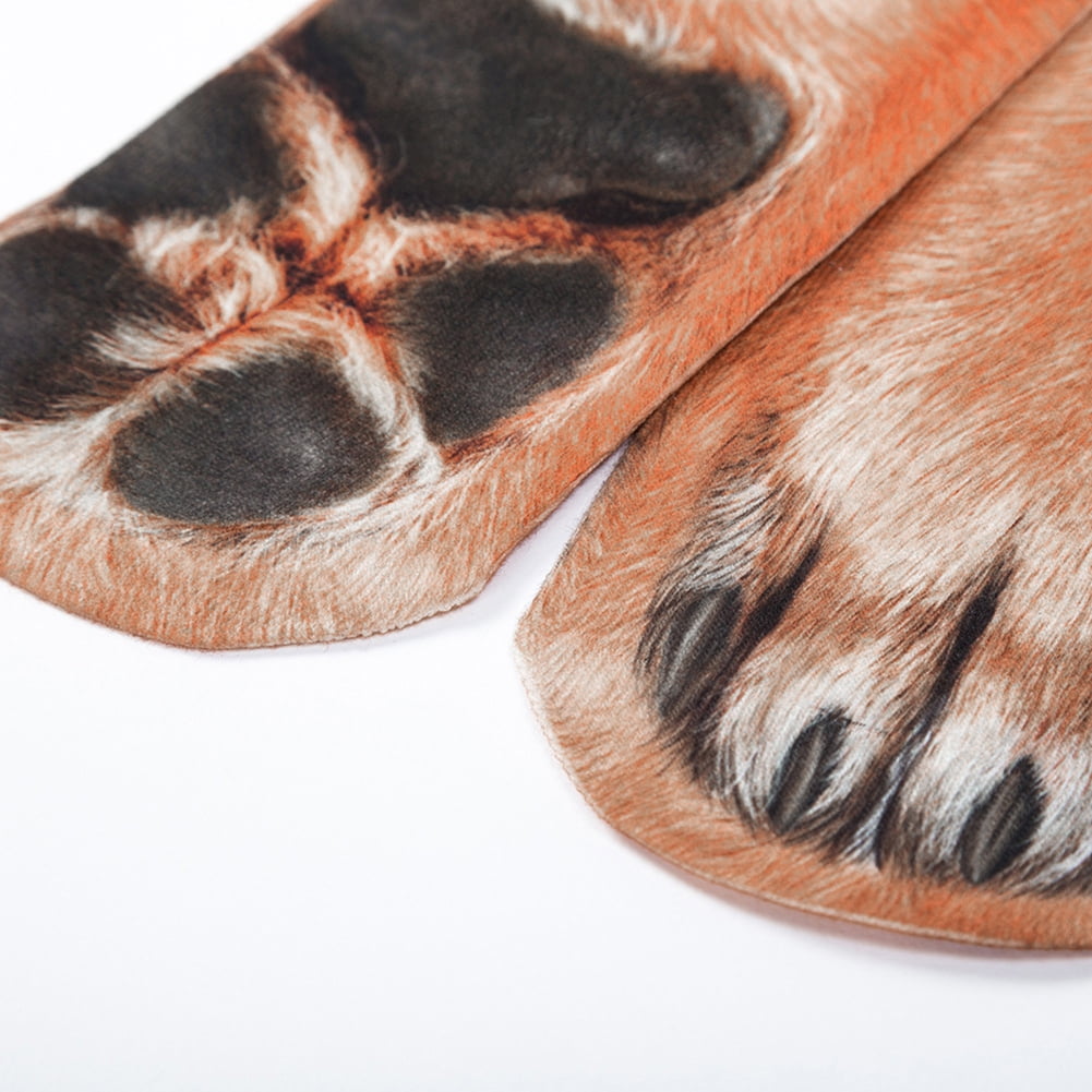 Unisex 3D Print Simulation Animal Paw Hoof Adult Children Elastic Cotton  Socks 