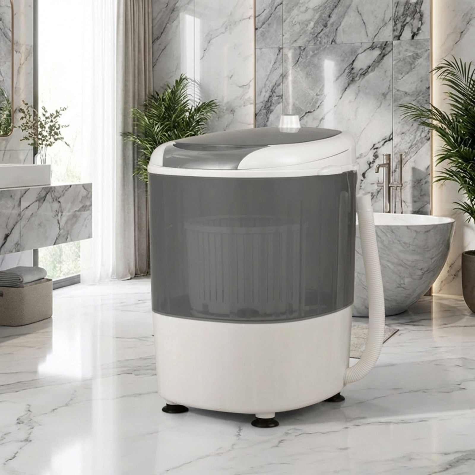 RUIE Portable Mini Washing Machine,5.5 Lbs Semi-Automatic Washer and Spinner Combo with Single Tub,Timer Control,Drainage Hose,Compact Washer for Apartment Dorm RV