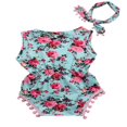 thumbnail image 2 of Baby Girl Summer Flower Romper 2PCS Outfit Set Clothes, 2 of 4