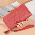 thumbnail image 5 of Cartera de mujer Cartera larga con doble cremallera Cartera de mujer de gran capacidad Bolso para teléfono móvil, 5 of 5
