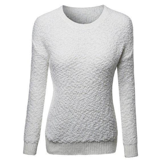 FashionOutfit Women's Sheepskin Effect Drop Shoulder Knit Sweater