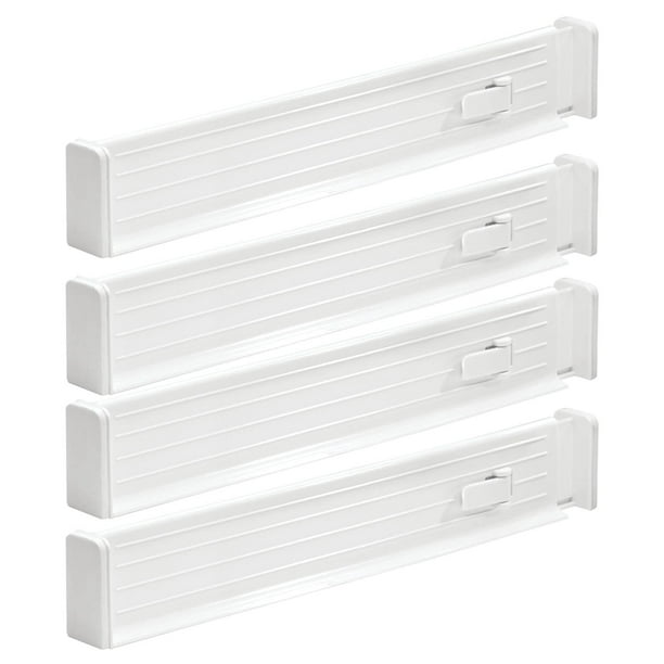 Separador de cajones mDesign, extensible Dresser Ligne, paquete de 4 unidades, blanco