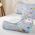 thumbnail image 4 of meiyoeat Cute Unicorn J Initial Twin Quilt Set for Boys Girls, Cartoon Monogram Twin Coverlet Set, Blue Multicolor, 2-Piece, 4 of 7