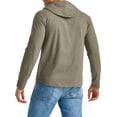 Hanes Originals Men's Cotton Henley Hoodie Oregano Heather M