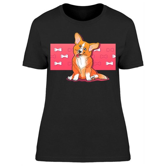 Corgi With Bones T-Shirt Women -Image by Shutterstock, Female Large