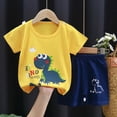 thumbnail image 2 of Odeerbi 2-10 Años Conjunto de Verano Para Niños Camisetas de Manga Corta de Algodón Con Estampado de Dinosaurio Pantalones Cortos Conjunto de Dos Piezas, 2 of 5