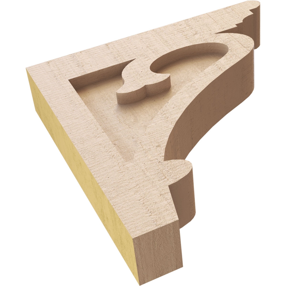 2"W x 10"D x 10"H Thin Mayflower Rough Cedar Woodgrain TimberThane Corbel, Primed Tan