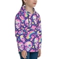 thumbnail image 3 of Goofa Skull rainbow mushroom colorful Pattern Hooded Sweatshirt for Youth Trendy youth sweatshirt Casual Hoodie for Boys and Girls-Small, 3 of 6