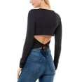 thumbnail image 3 of Ultra Flirt Juniors’ Open-Back Top, Black/M, 3 of 3