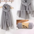 thumbnail image 5 of JUNTEX Women Solid Color Long Scarf Wrap Vintage Cotton Linen Large Shawl Hijab Elegant, 5 of 19