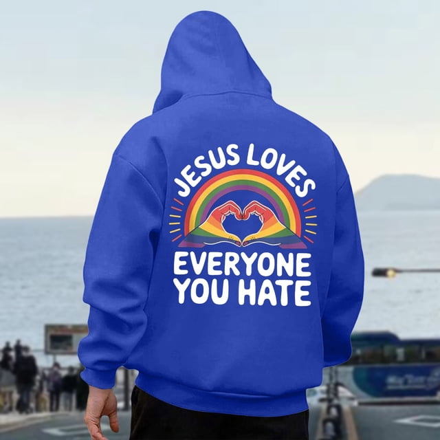 MHFRRA Sudaderas y Sudaderas para Hombre para Uso Casual, Suéter Acogedor con Diseño Estampado, Ajuste Holgado para Otoño E Invierno Azul