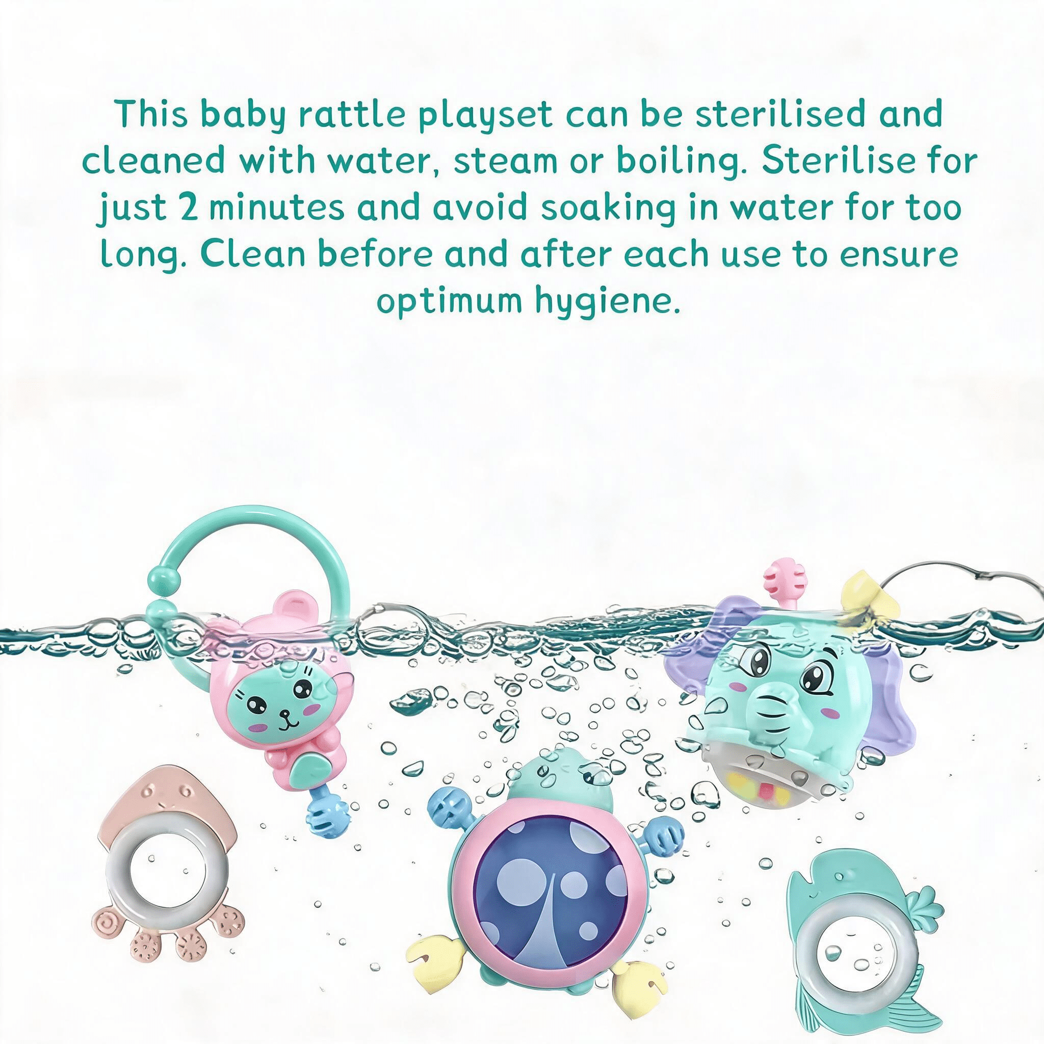 Baby Ringing Toy Set, Baby Gripping Ringing, Easy to Grasp Sensory Buckle, Baby Development Learning Music Toy, Newborn Shower Birthday Gift 1 2 3 4 5 6 7 9 10 12 Months Boy and Girl