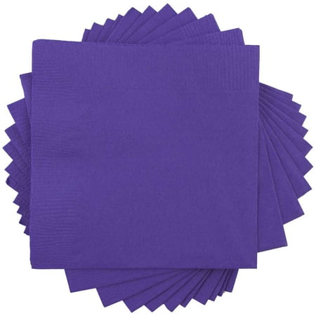 JAM Paper Bulk Small Beverage Napkins, 5x5, Purple, 480/Box