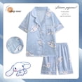 thumbnail image 1 of Pijamas Kawaii de Anime Sanrios para niños, lindos Mymelody Kuromi Cinnamoroll, cárdigan de verano de manga corta con dibujos animados, ropa para el hogar, trajes, regalos, 1 of 4