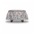 thumbnail image 4 of Pastel Ottoman Cover, Butterflies and Round Shapes, 2 Piece Slipcover Set with Ruffle Skirt for Square Round Cube Footstool Decorative Home Accent, Standard Size, White Blush Pale Blue, by Ambesonne, 4 of 5