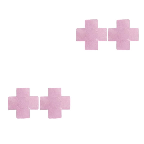 Minnieouse 1 par de empanadas para pezones, conjunto de protección desechable para el pecho, suministros de estilismo, fiestas, clubes, diseño cruz rosa 2piezas