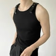 thumbnail image 6 of INCERUN Men Belt Punk Fancy Shirts Pure Color Holiday Casual Comfy Tank Tops Vest, 6 of 12