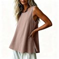 thumbnail image 5 of VBVC Women's Cotton Linen Sleeveless Swing Tank Top , Ladies' Loose Flowy A-Line Blouse , Casual Breathable Summer Shirt For Women, *Khaki , Small, 5 of 7