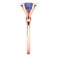thumbnail image 3 of Solitaire Engagement Ring for Women - 2.5ct Simulated Tanzanite in 18K Rose Gold Promise Ring, 3 of 6