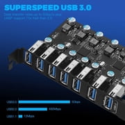 YEELIYA USB 3.0 PCIe Expansion Card 7-Port PCI Express USB Add in Card 5Gbps USB 3.0 PCI Express Expansion Card Internal USB3 Hub Converter for Desktop PC Windows XP 7/8/8.1 MAC OS 10.8.2