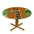 thumbnail image 3 of BANET Tablecloth Jungle Theme Table Cover Tropical Leaf Tiger Zebra Giraffe Print Round Table Cloths Wild Animal Decoration for Birthday 46"-50, 3 of 8
