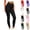 Black, variant on SETOOFF Women Elastic Ribbed High Waist Ankle Length Leggings Stretch Fitted Workout Tights Yoga Gym Lounge Daily Wear