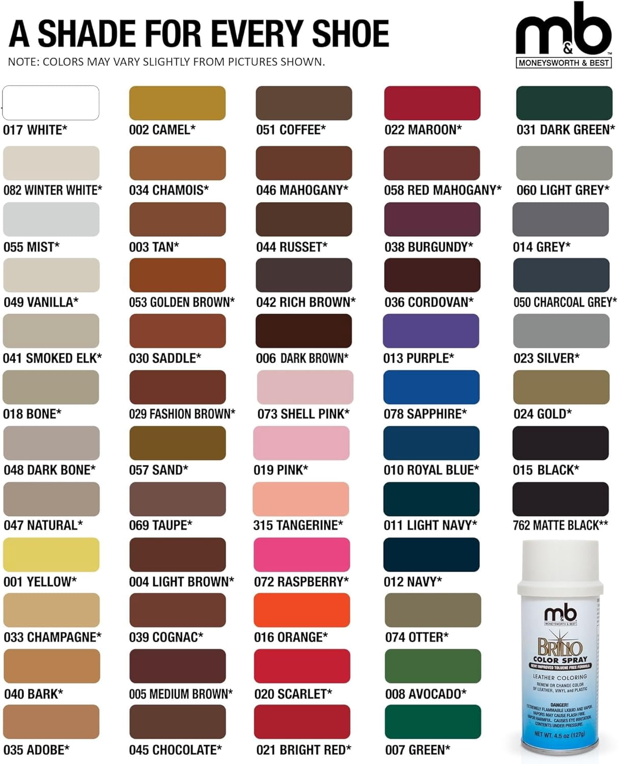 Moneysworth & Best Brillo Leather Color Spray - Chocolate