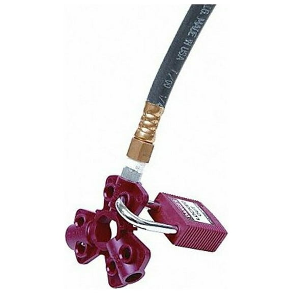 Brady Pneumatic Fitting Lockout,Red,PK6 65645