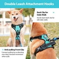 thumbnail image 4 of PoyPet Dog Harness No Pull,Adjustable Soft Padded Pet Vest with Easy Control Handle,No Choke Reflective Front Dog Harness for Small Medium Large Dogs,Mint Blue M, 4 of 9