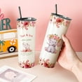 thumbnail image 4 of Cute Elephant Tumbler with lid and straw, 20 oz Watercolor Elephant Cup, Elephant and Floral Insulated Tumblers, Just A Girl Who Loves Elephants Gift for Women, 4 of 6