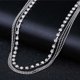 thumbnail image 4 of 1 pieza (plata) Tobillera con diamantes de imitación en capas, pulseras de tobillo de cristal plateado, joyería de cadena para pies ajustable para mujeres y niñas, adornos individuales de cadena de cuentas multicapa ER, 4 of 5