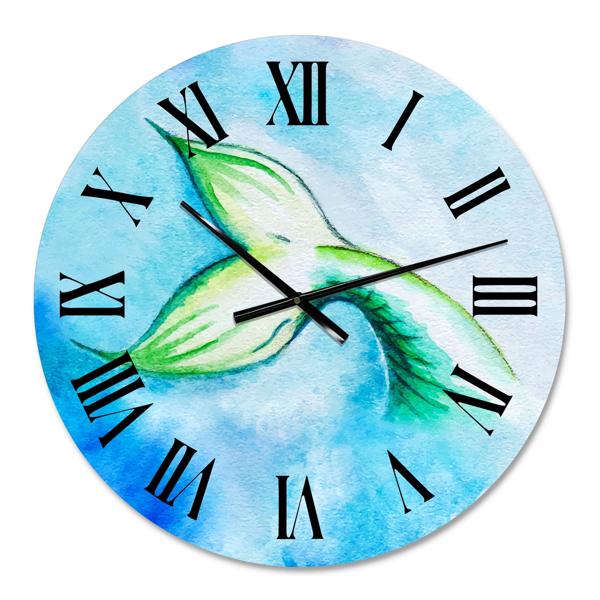 Designart 'Mermaid Fish Tail' Nautical & Coastal Wall Clock