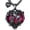 07-Jul-Ruby, variant on 925 Sterling Silver Black Gothic Jewelry Gifts Skeleton Couple Pendant Crystal Birthstone Heart Necklace Punk Romantic Jewelry for Lover Men Women