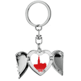 thumbnail image 1 of Hamburgo Alemania Rojo hito Llavero de alas de ángel en forma de corazón, 1 of 3