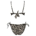 thumbnail image 2 of Traje de Baño Ocean Pacific para Mujer Bikini con Varilla en Top, Escote con Holanes Estampado Negro Talla CH 2 Piezas, 2 of 4