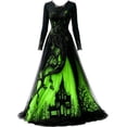 thumbnail image 2 of Witch Dress For Women Long Sleeve V Neck Slim Fit Halloween Dresses Medieval Renaissance Gothic Vampire Costumes, 2 of 5