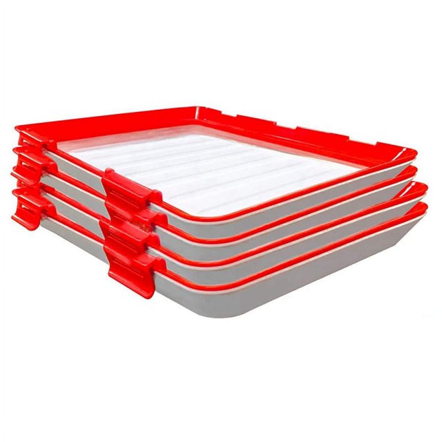 Bandeja de plástico para conservar alimentos frescos Bandeja apilable para alimentos Bandeja reutilizable para conservar alimentos frescos