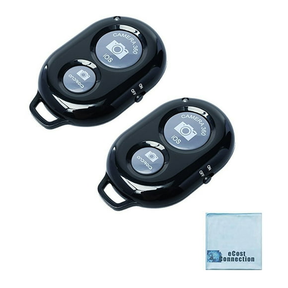 2 Pack eCost Télécommande Sans Fil Bouton d'Obturation pour Téléphone Intelligent: iPhone et Téléphones Android + eCost Connection Chiffon en Microfibre
