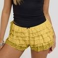thumbnail image 2 of UAMVSH Pajama Shorts for Women Trendy Summer Ladies Lace Layered Bloomer Sleep Shorts Elastic Waist Bow Ruffle Lounge Pj Shorts, 2 of 4