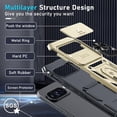thumbnail image 4 of KOMI Case Compatible with Google Pixel 9 Pro XL Built in Slide Camera Lens Cover+Screen Protector+Finger Ring Holder Kickstand,Heavy Duty Shockproof Full Body Protective Phone Cover, Gold, 4 of 5